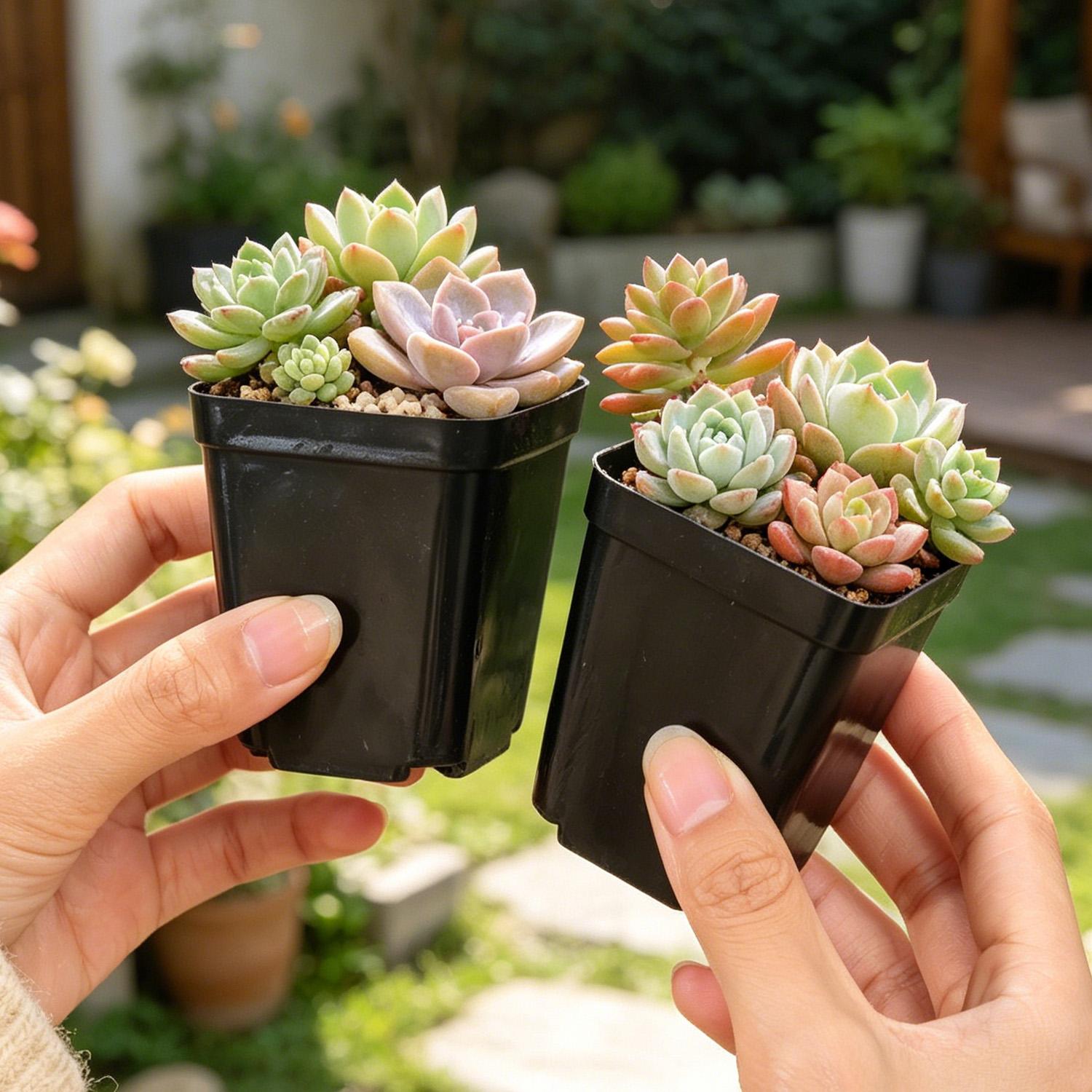 10/50Pcs Square Succulent Plas - Echeveria Succulent incelemesi ve fiyatı