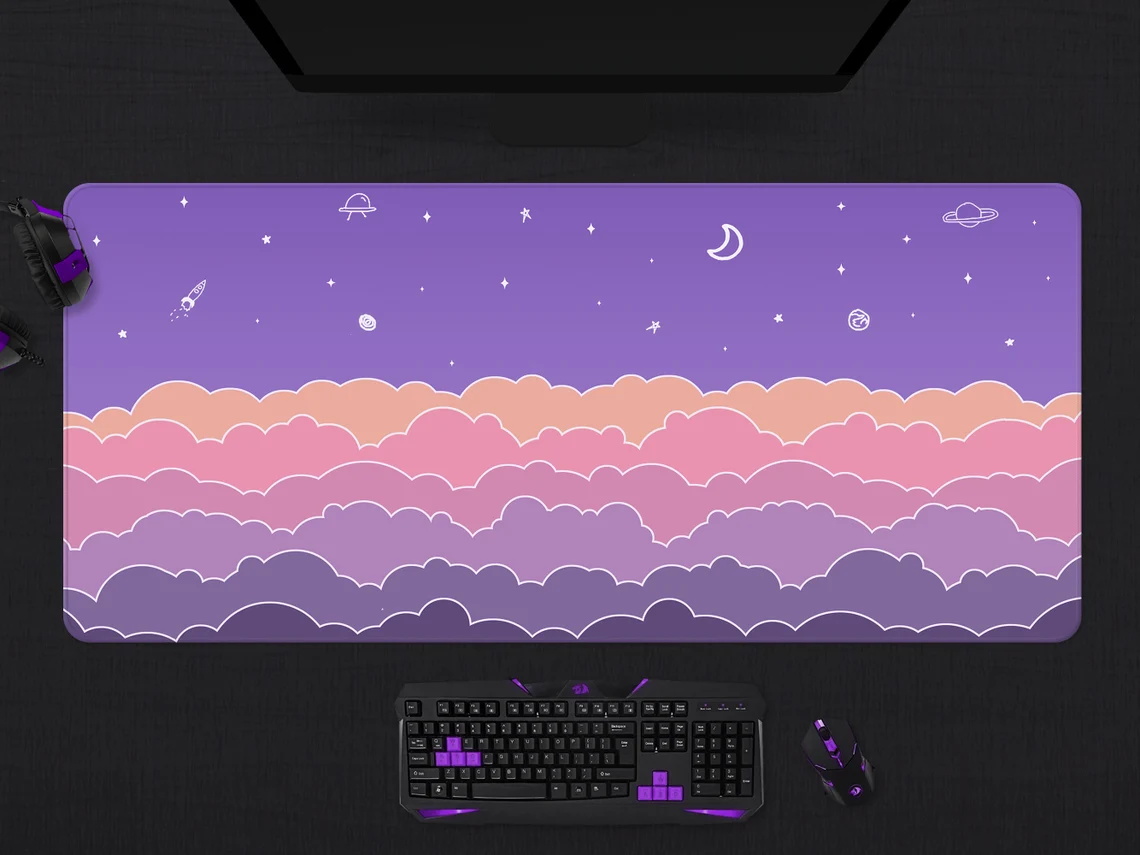 Kawaii Deskmat purple Cute Mou - Tradescantia Purple incelemesi ve fiyatı